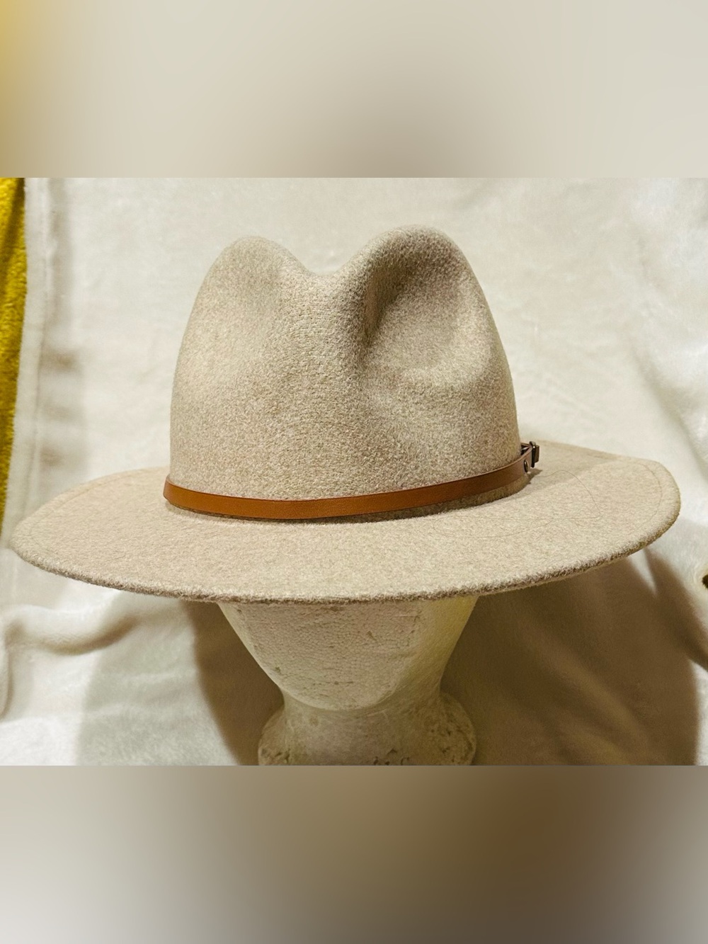 Unbrand Wool Blend Cowboy Western Hat Designer Natural Sleek Boho Casual